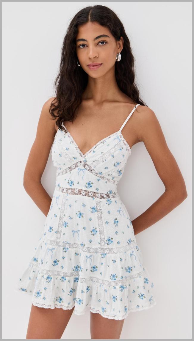 LoveShackFancy Solbina Dress - Aegean Blue - [M] Price Integrity Rank ( 0 )